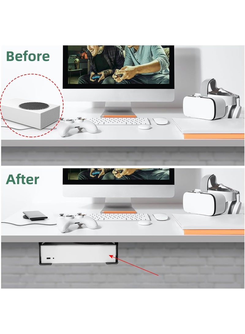 Under Desk Storage Mount - Universal Metal Holder for Xbox Series S, Xbox One S/X, Xbox 360 & Mini PCs - Image 3